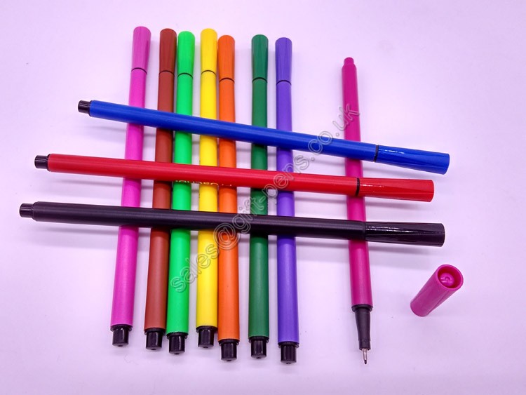 18 colors Color Plastic Fineliner Pen,Drawing pen,Marker pen,round barel colored fineliner