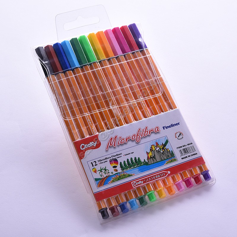 Hot selling yellow white barrel fine liner pens,art drawing pens