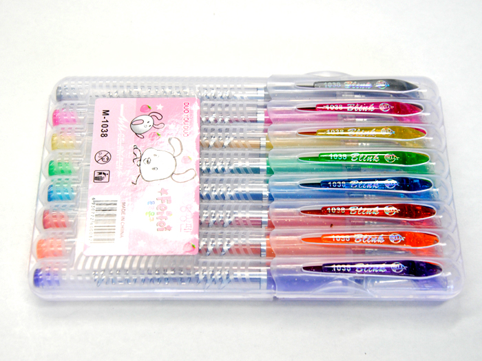 metallic color plastic box pack gift back to school gel ink pen