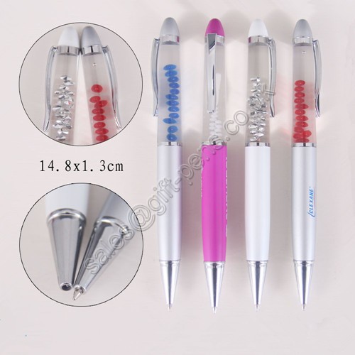 liquid 3D floating pen,floating slide palstic promotional gift ball pen