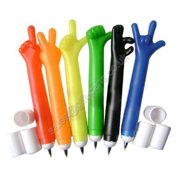 advertising gift promo plastic finger style ball pen