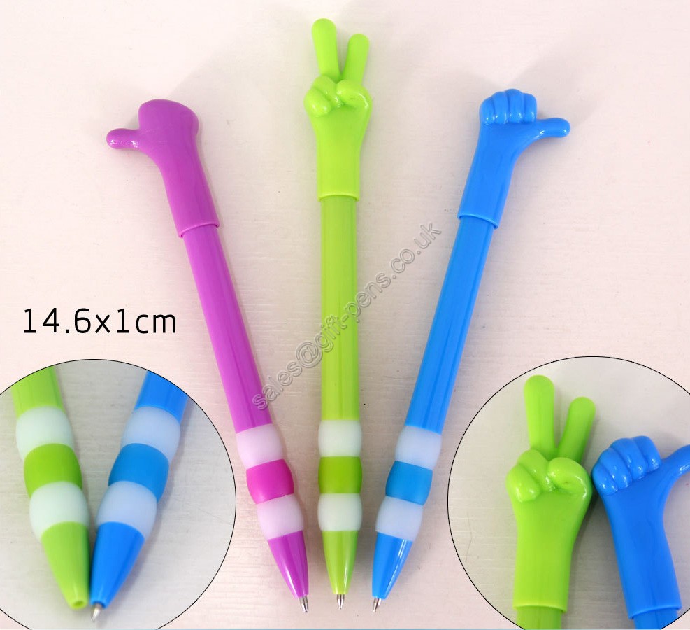 soft rubber different hand gesture pen,customized plastic ballpen
