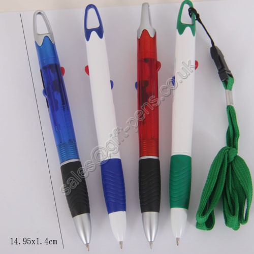 OEM printing gift brand Bulk plastic lanyard ball pen