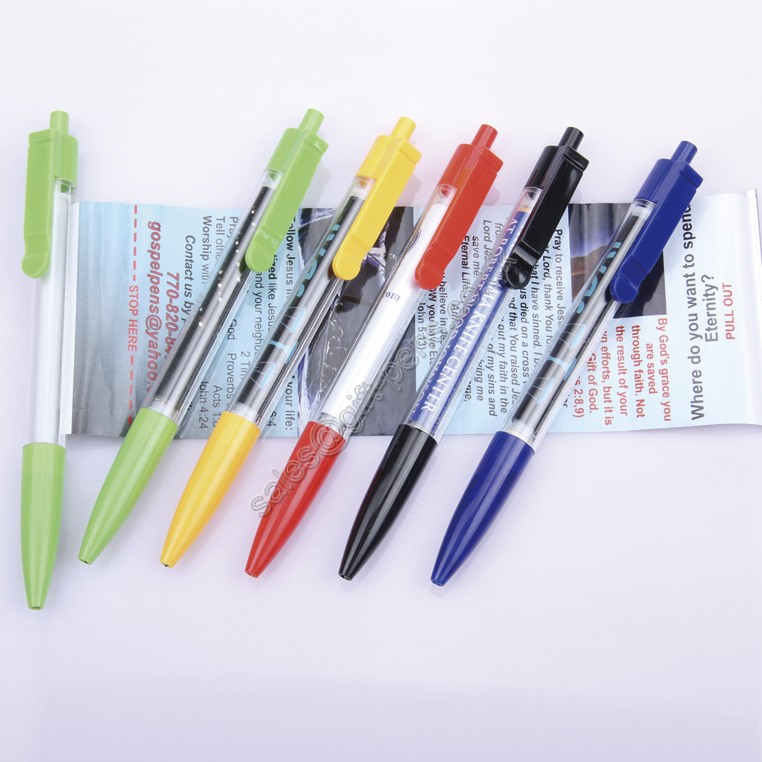 pull out plastic advertising banner pen,promotional banner ball pen