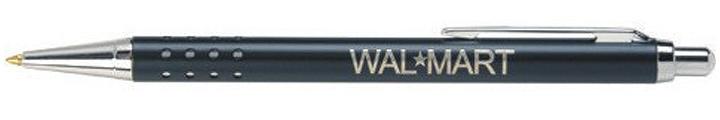 laser engraved logo brand metal click pen, engraved metal ball pen