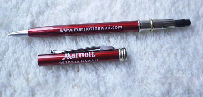 metal twist marriott hotel pen,marriott hotel ball pen,metal marriott pen