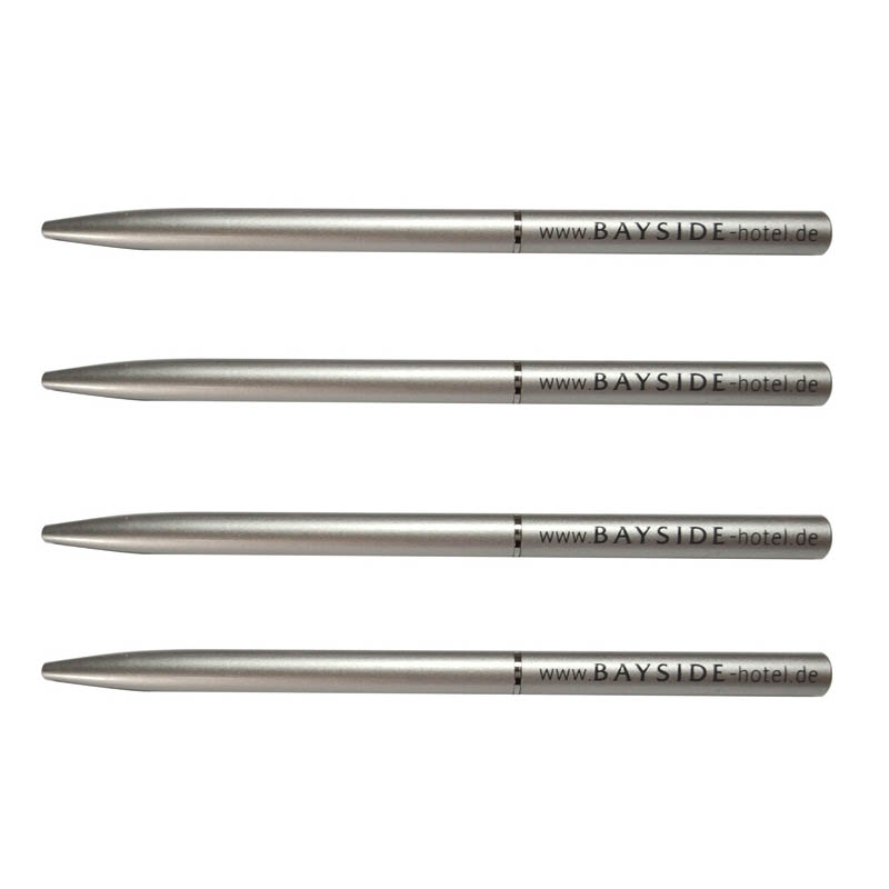bayside hotel germany silver color no clip metal ballpoint pen