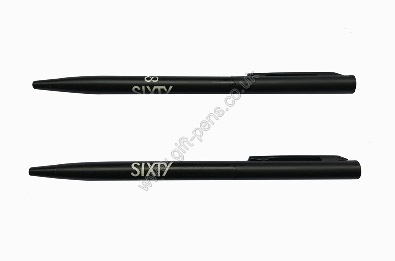 black color Sixty hotel metal gift pen, Sixty hotel guestroom metal pen