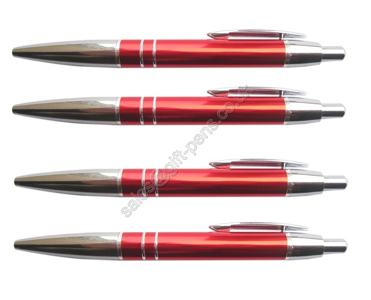 red color retractable metal ballpoint pen,logo laser engraved gift metal pen