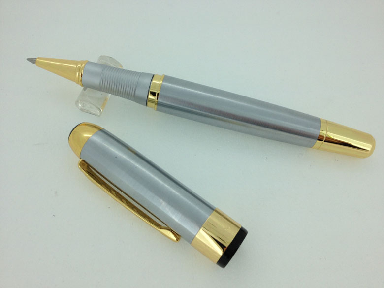 gift promotion silver color metal roller pen,brand exclusive heavy metal roller pen