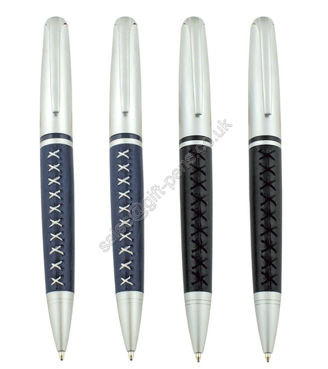 twist mechanism leather gift logo metal pen,leather gift ball pen