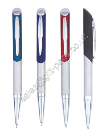 Slant Top Ballpoint Pen,logo printed on the top metal slgan pen