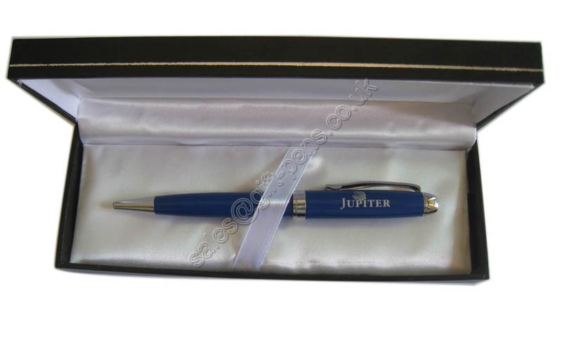 gift box packed metal pen set, leather box metal pen set