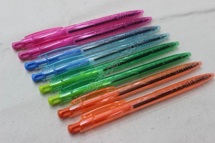 simple slim retractable plastic ball point pen