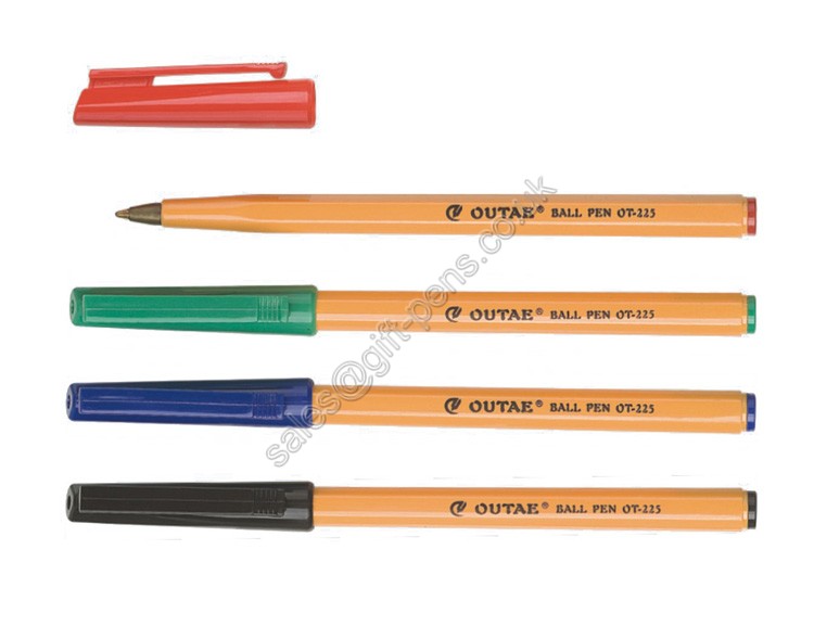 yellow color hexagonal body office pen