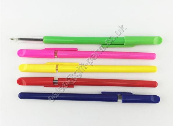 cheap pink green red,yellow color ballpoint pen with cap