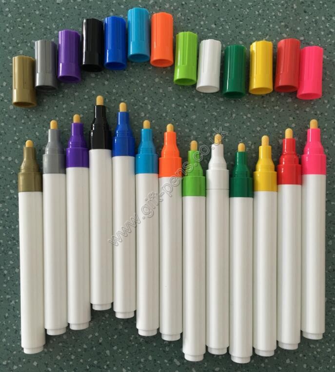 16 color oil based ink paint marker with acrylic tip aluminium barrel paint marker