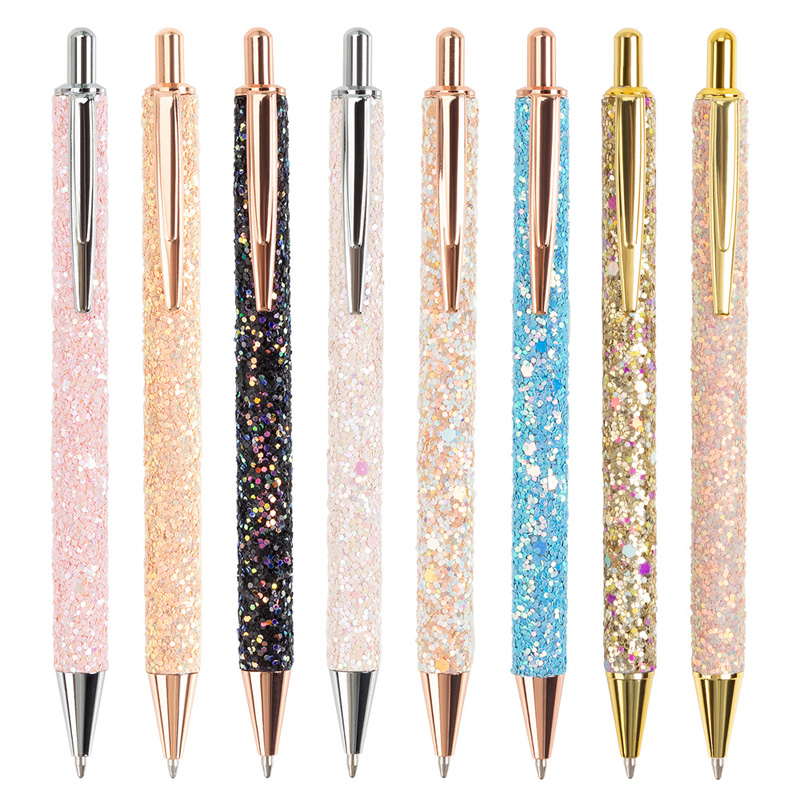 glitter finish metal pen
