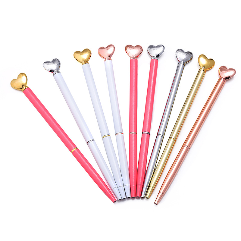 Crystal logo lucky heart diamond ball pen