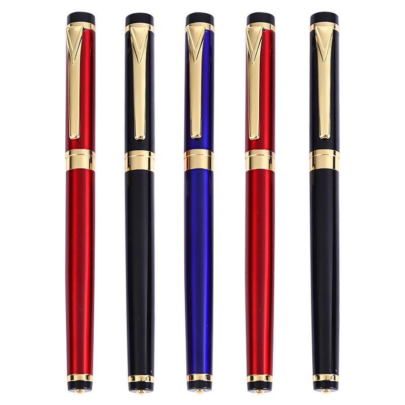 burgundy Blue Metal Roller Ball Pen