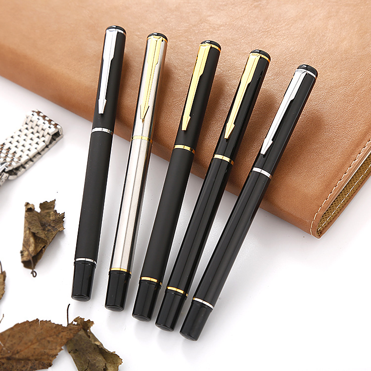 Promotional Gift Custom Logo silver Metal Gel Roller Pen