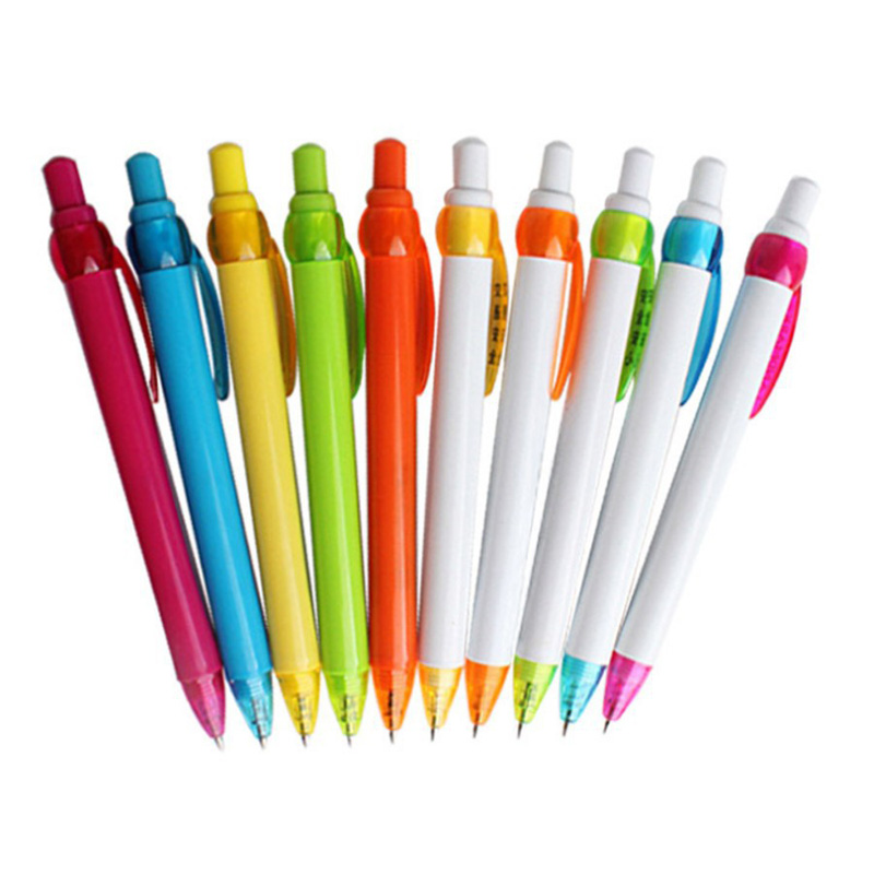 White barrel click logo pen