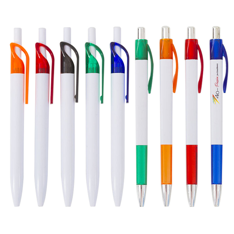 Logo imprinted gift white promotional pen
