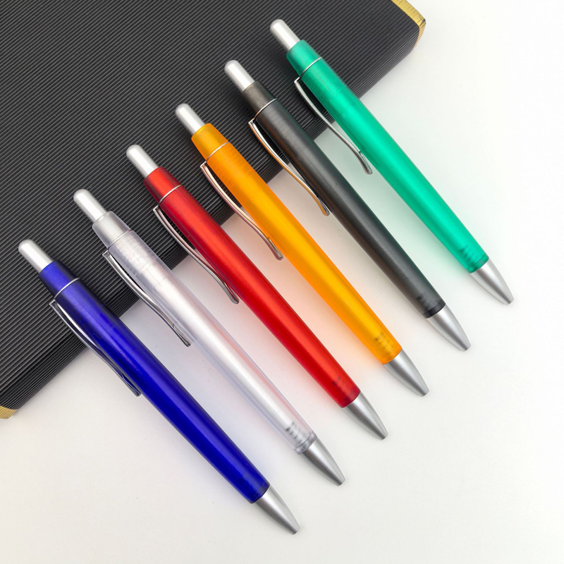 classical metal clip frosted barrel ball pen