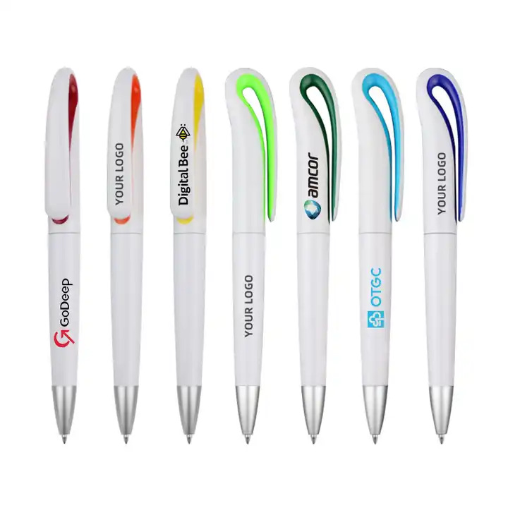 brand plastic sublimation blank white stylo ballpoint pen