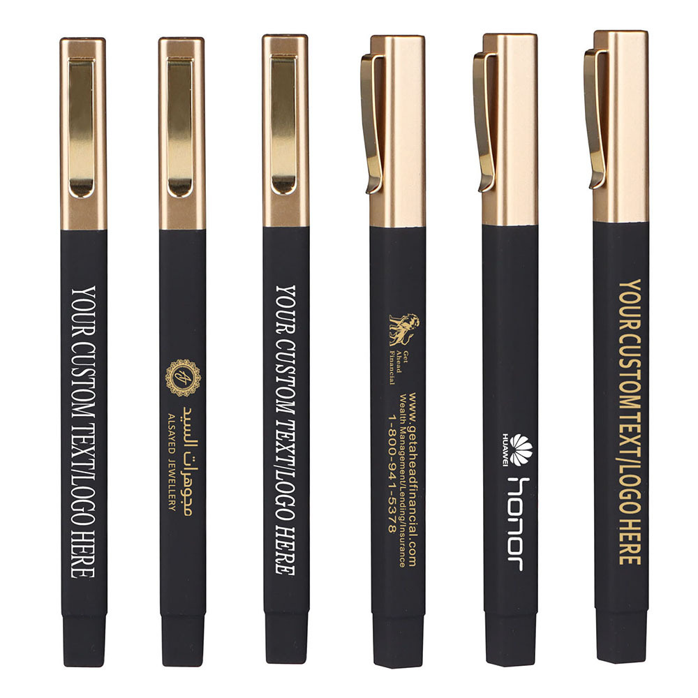 gold clip rubber square hotel ball pen