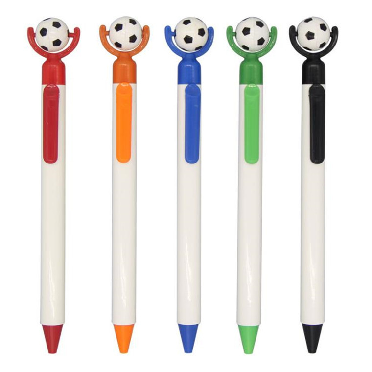 football shape cartoon plastic press ballpoint pen