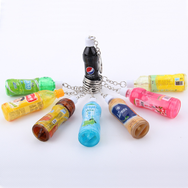 best selling plastic ball pen with chain,juice bottle shape promotional gift pen