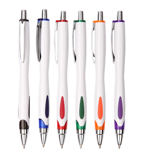 corporate giveaways plastic ball pen Two color injection barrel plastic pen