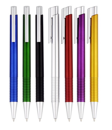 OEM printing metallic colored plastic ball pen