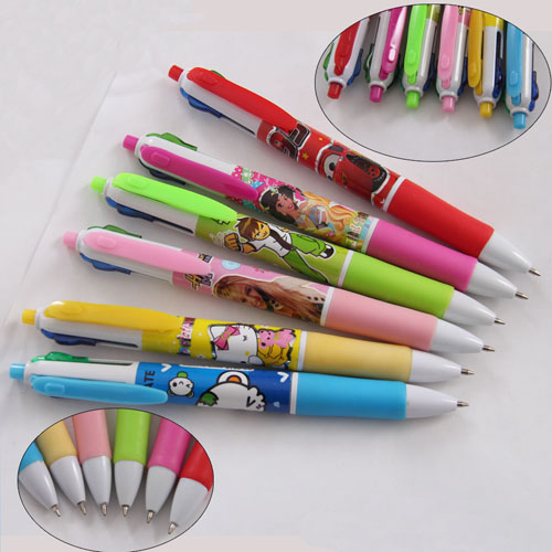 New design multi colored writing pen,multicolor plastic school pen