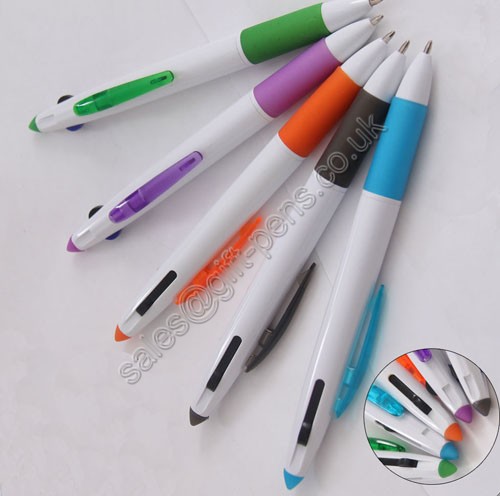 school and office use advertising click action 2 color ballpoint pen with colored grip