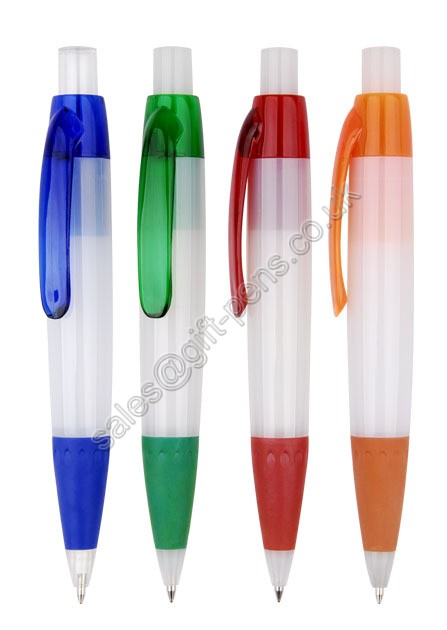 white color big body click promotional pen, click advertising pens