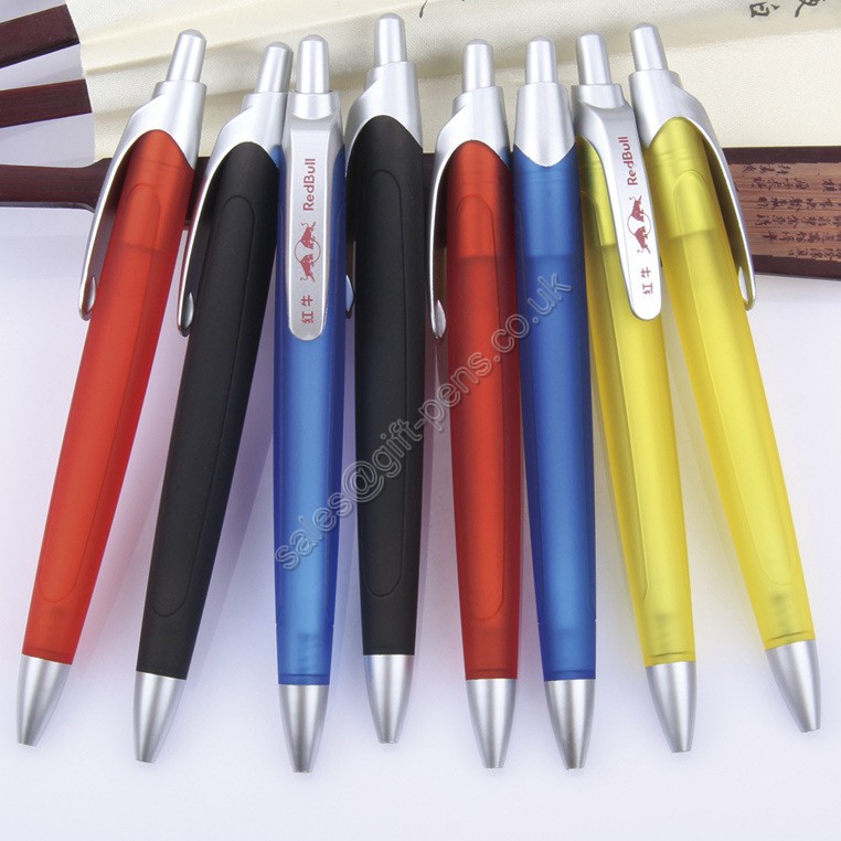 frosted gift promotional brand ballpoint pen,retractable frosted plastic promotion pen