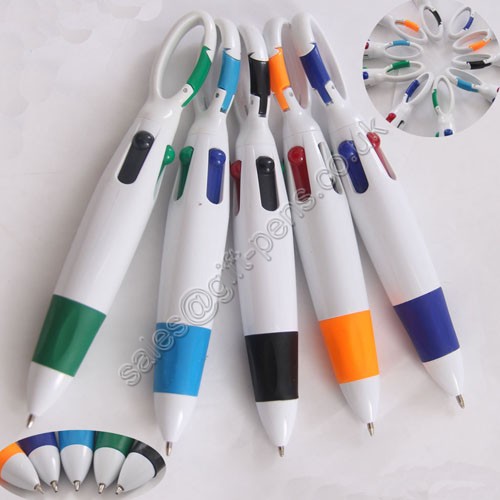 Multicolor plastic promotional ball pen,four color ad plastic pen