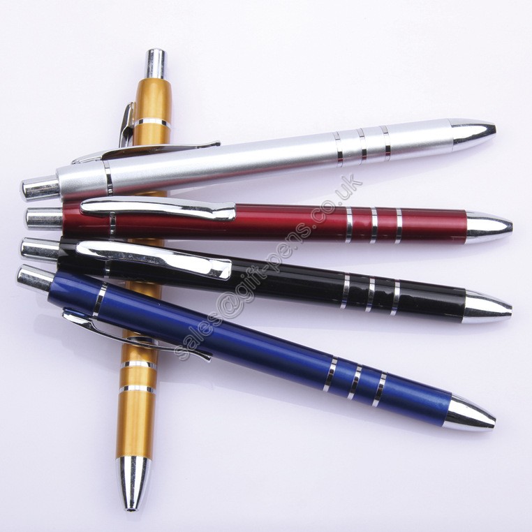 Popular Anodized Aluminum Pen with Logo Printing,semi plastic ball pen