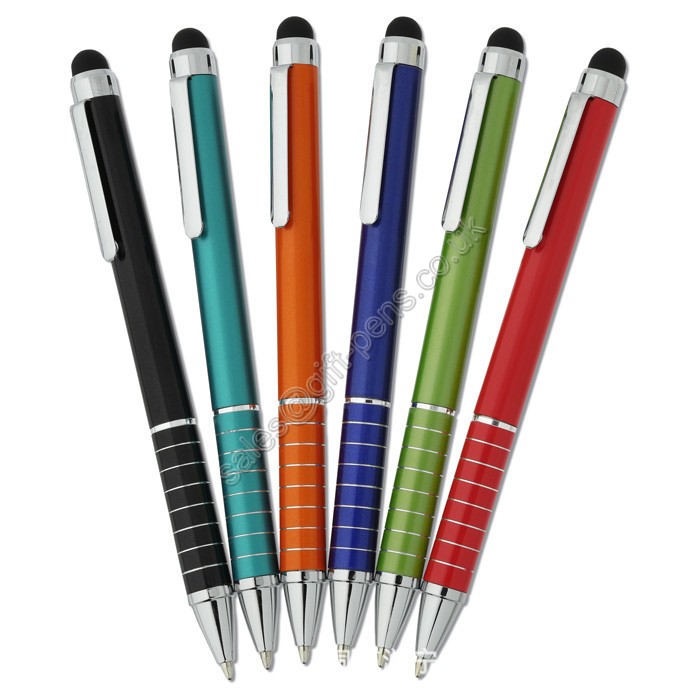 logo engraved aluminum barrel seven rings promotional pen