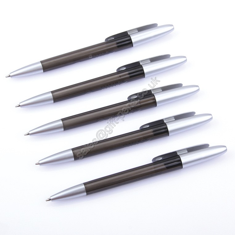Wholesale Silvery Plastic Twist Mechanism Ball Pen,economic twist promo ballpoint pen