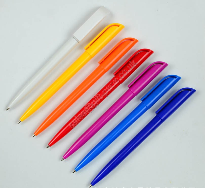 solid color twist mechanism advertising pen,customized color twist plastic promotional pen