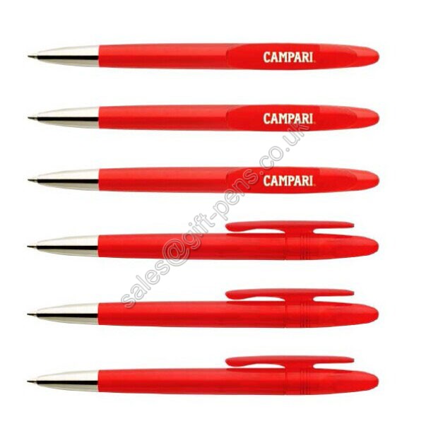 wide clip twist mecahnism red color plastic frosted ball pen