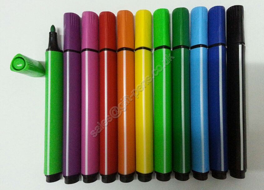 12 colors big size Triangular body bullet tip watercolor marker for kids drawing