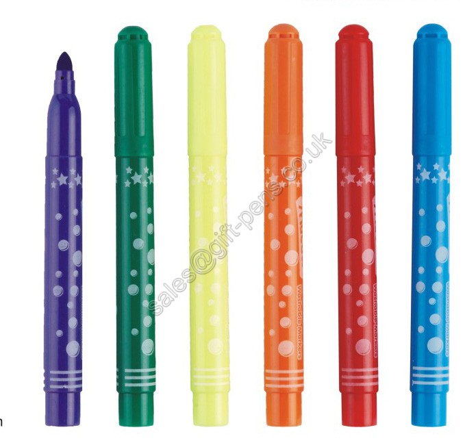 jumbo round barrel printed water ink gift marker pen set