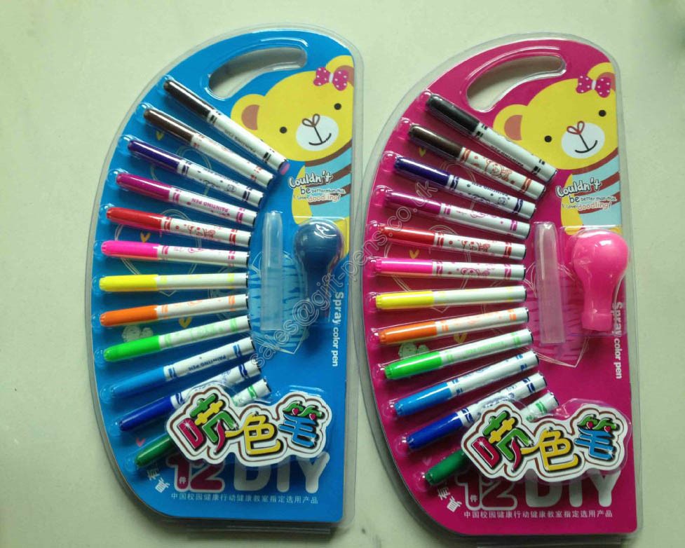 new design press art marker set,kids novel brain open toy watercolor pen set